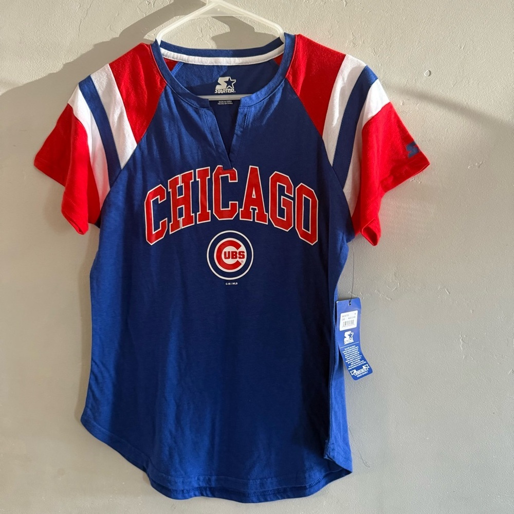 Starter Royal Red Chicago Cubs T-Shirt New NWT
